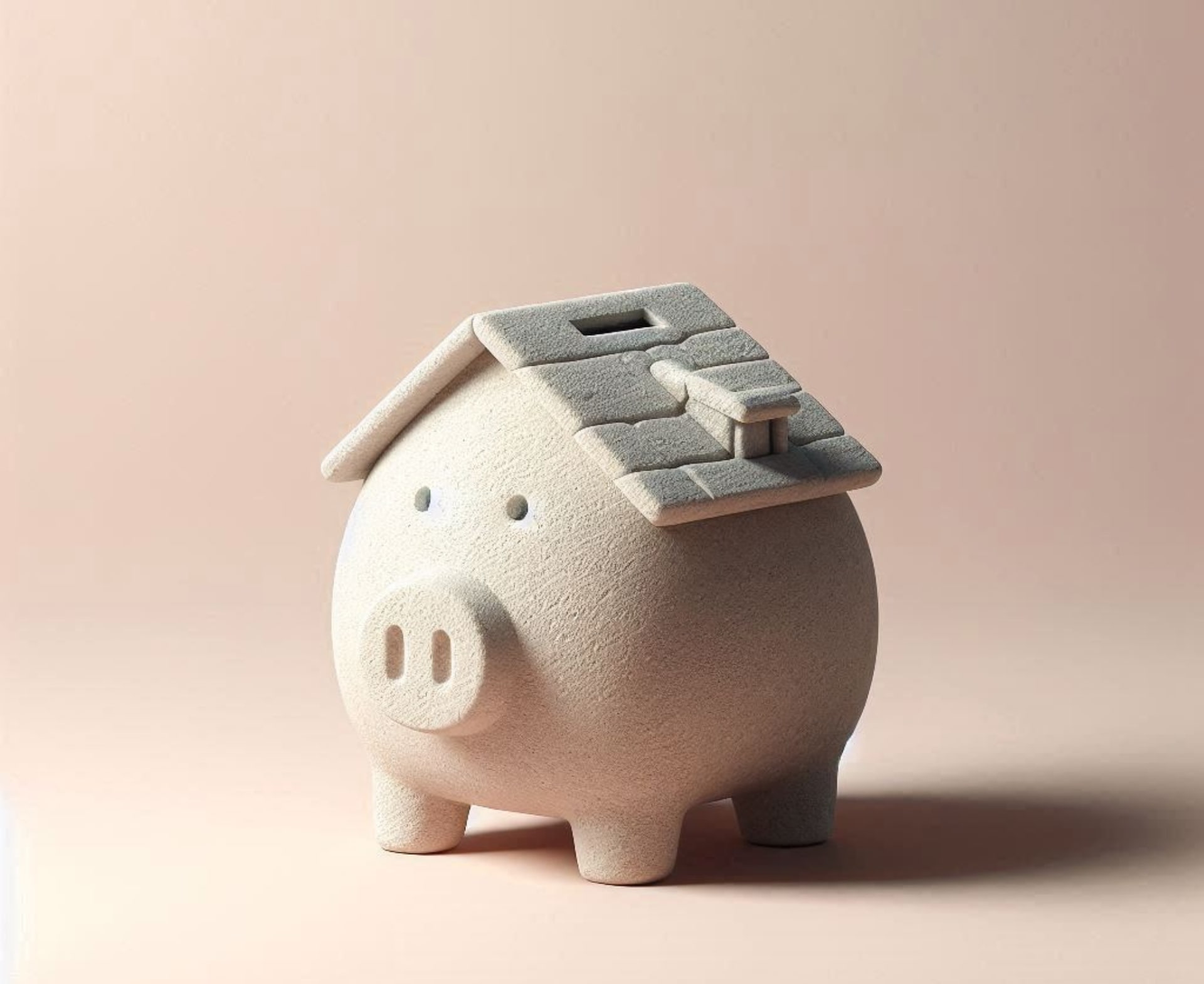 Une tirelire en forme de maison en pierre